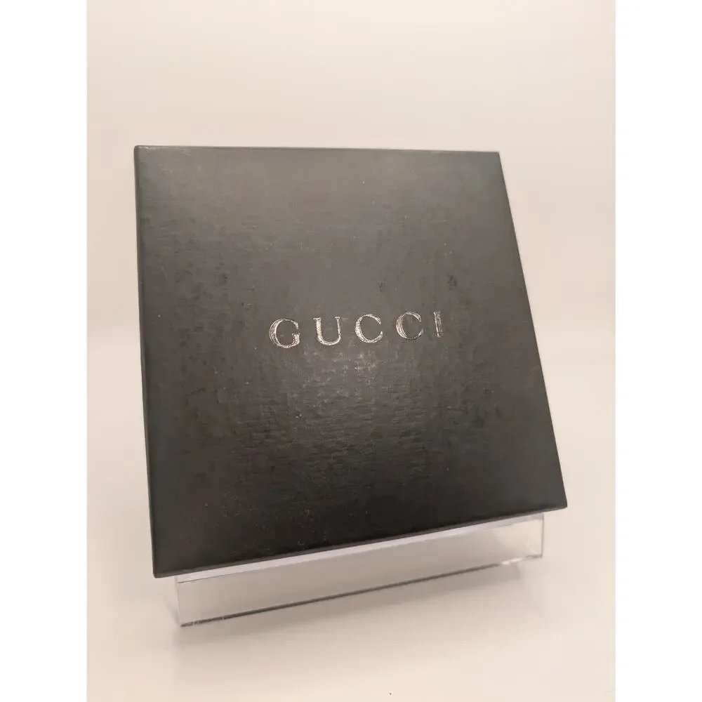 Authentic Gucci Animalier Bee Bifold Wallet Black Leather Gold Bee Emblem